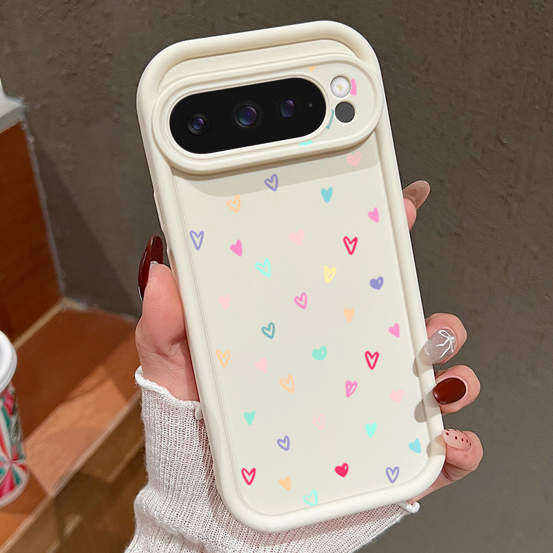 Google Pixel 9 Pro - Мягкий чехол Colorful Little Hearts для